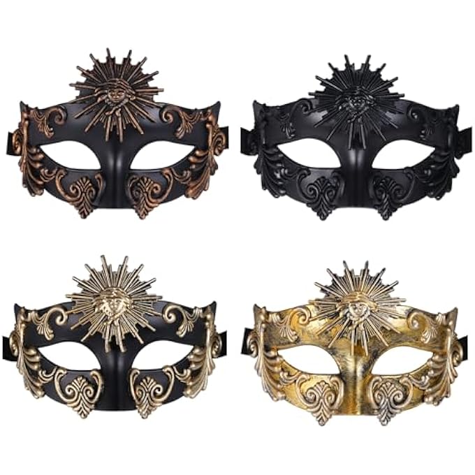 OIDEA HERREN MASKE VENEZIANISCHE HALBEMASKE: SONNENGOTT MASKERADE GRIECHISCHE RMISCHE AUGENMASKE STEAMPUNK KARNEVALSMASKE KOSTM KARNEVAL COSPLAY PARTY MASQUERADE FR MNNER - Image 4